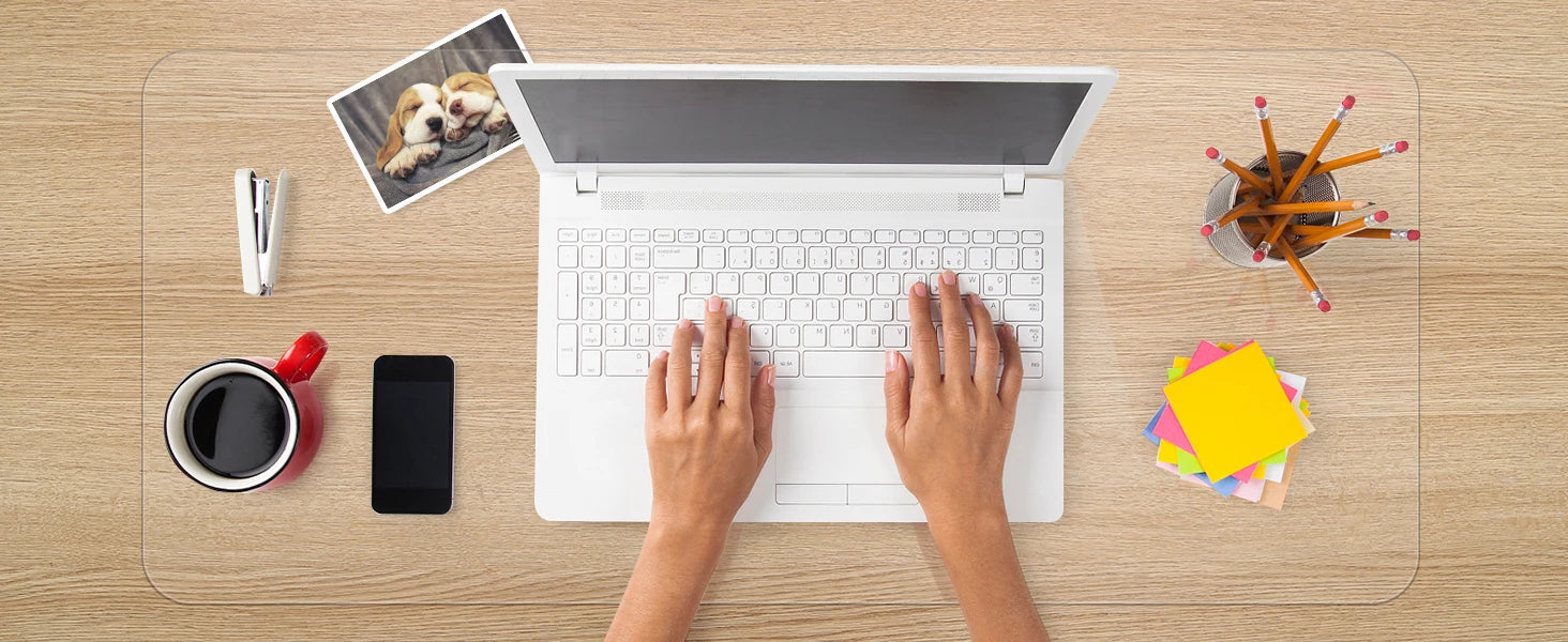 Clear Desk Mat for Keyboard and Mouse, Large Mouse Pad , Desk Protector Mat with Round Edge for Office and Home Desktop