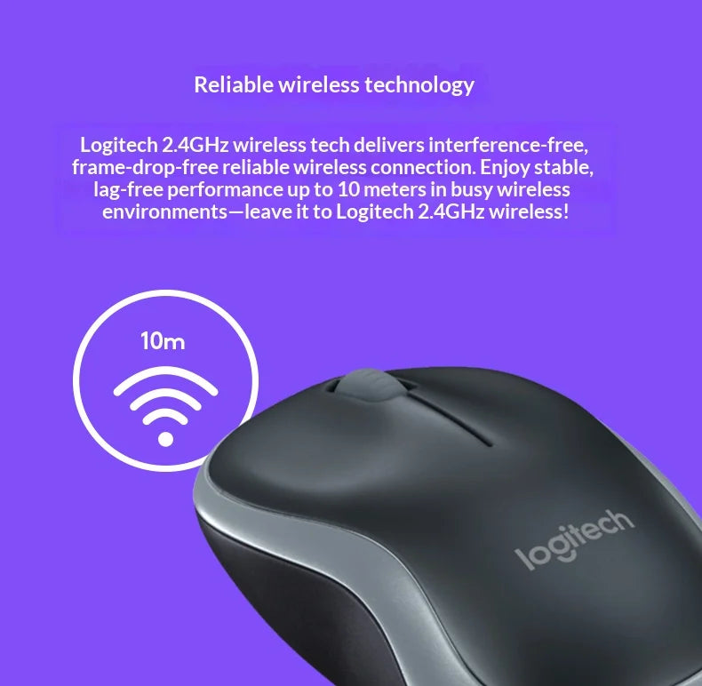 M185 Ambidextrous Wireless Mouse Small & Medium Hands Left-Hand Suitable for Office Use