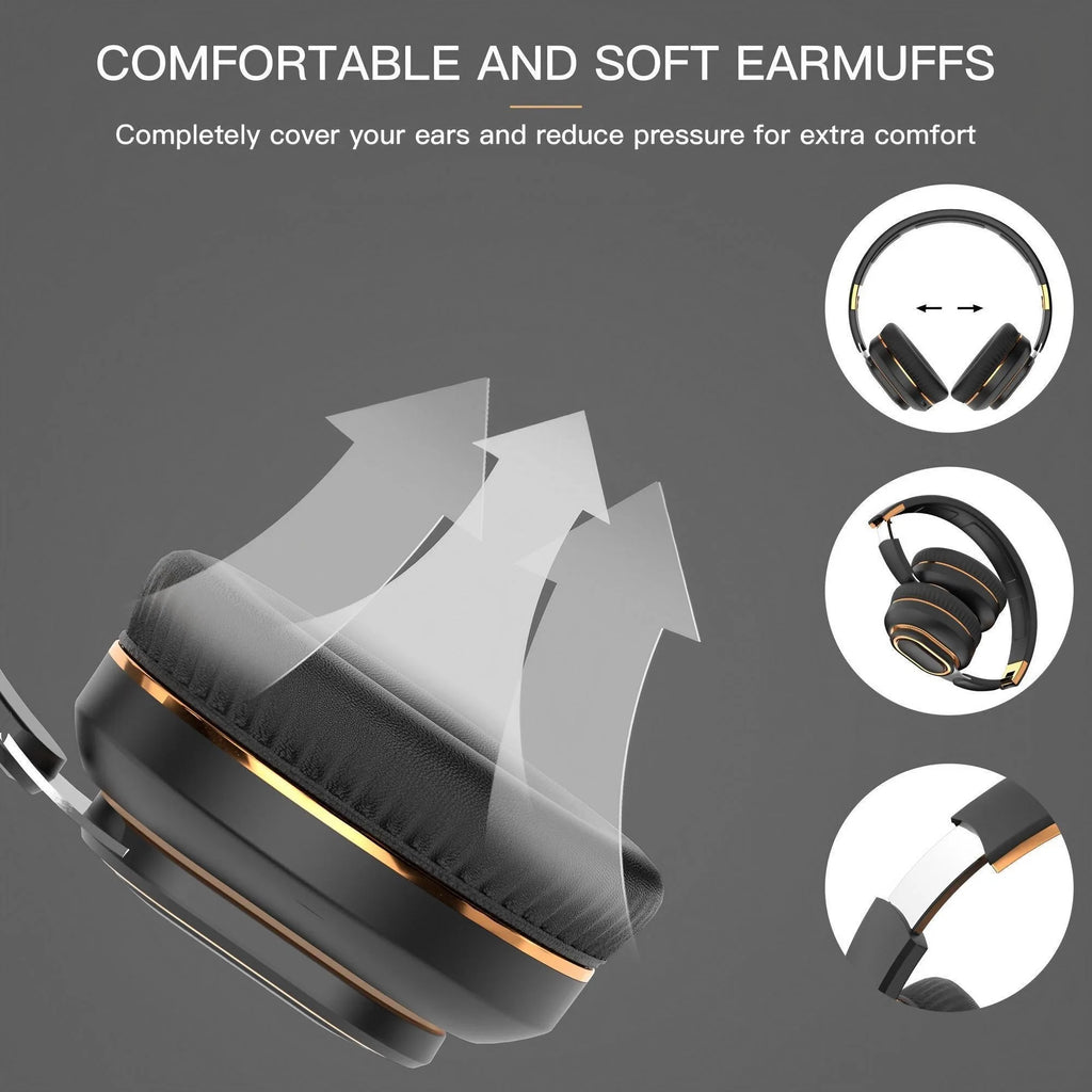 Wireless Gaming Headset with Microphone HiFi Sound Immersive Audio for PC Music Enjoyment Portable Bluetooth Earphones