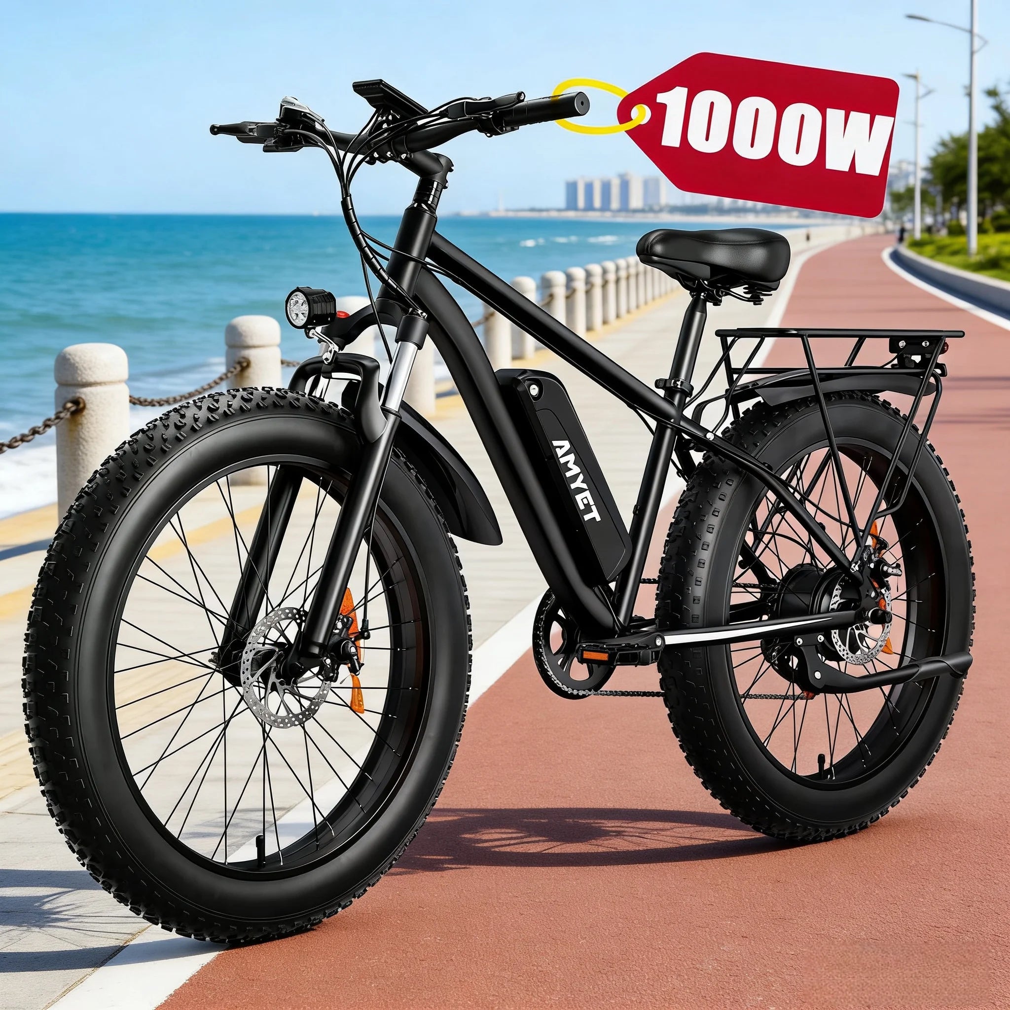 1000W motor 48V18AH battery adult urban mobility E-Bike new F26 snow beach electric bicycle 26-inch wide tire electric bicycle