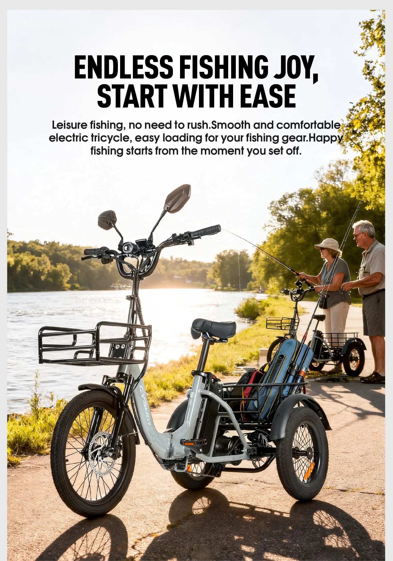 Electric Tricycle 750W Motor 48V 20AH Remover lithium Battery Foldable 3 Wheel Electric Bike 16 Inch Fat Tire 100km Ebike