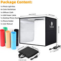 Lightdow Photo Studio Light Box Kit 12"x12"（30x30x30cm） with 120pcs LEDs 6 Backdrops for Photography Portable Dimmable Versatile