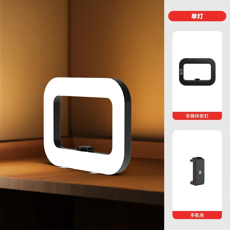Rechargeable LED Ring Light for Phone - Handheld & Desktop Fill Light, Perfect for Live Streaming, Selfies, Pet Photography