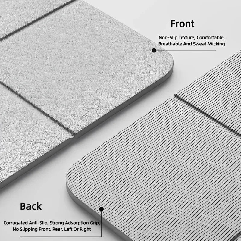 Ecological, Tpe, folding yoga mat, for travel, physical exercise, double-sided, anti-slip, Pilates and floor exercise