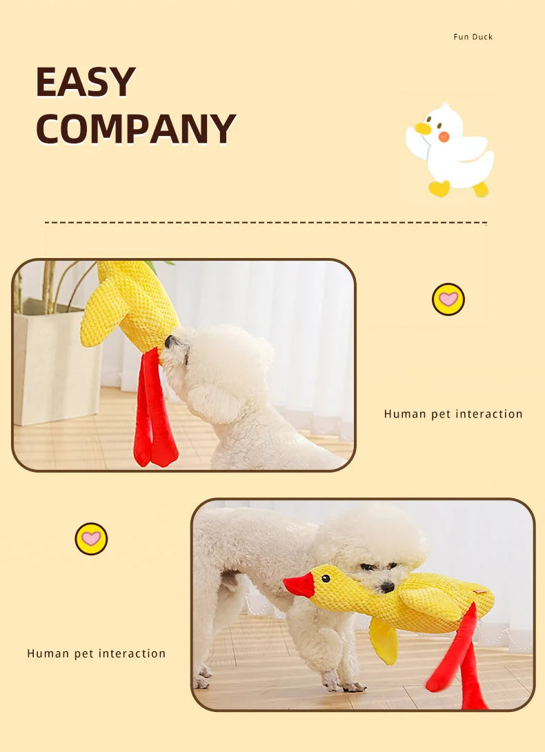 HOOPET Dog Toys Funny Interactive Plush Duck Toy for Dogs Teething Durable Chewing Squeaky Toy Pets Accessories