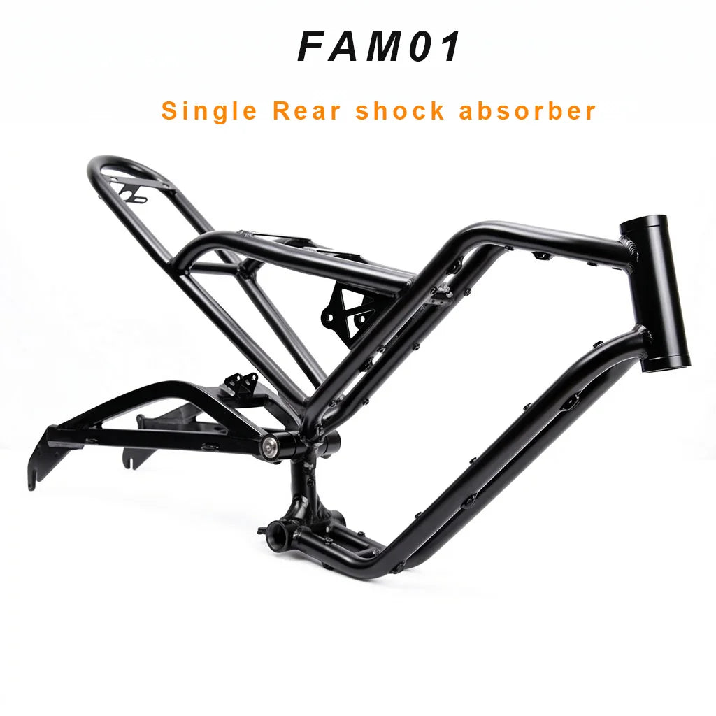 Premium 20" Softtail Electric Fat Tire Bike Frame Full Suspension 6061 Aluminum Alloy for Off-Road Snow E-Bike