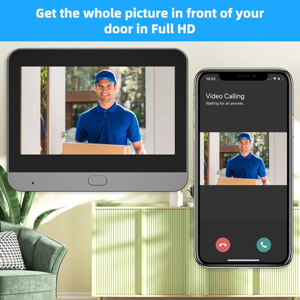 3MP Tuya Smart WiFi Door Bell Eye Peephole Camera Battery PIR Motion Detect Night Vision Digital Viewer Doorbell Smart Life APP