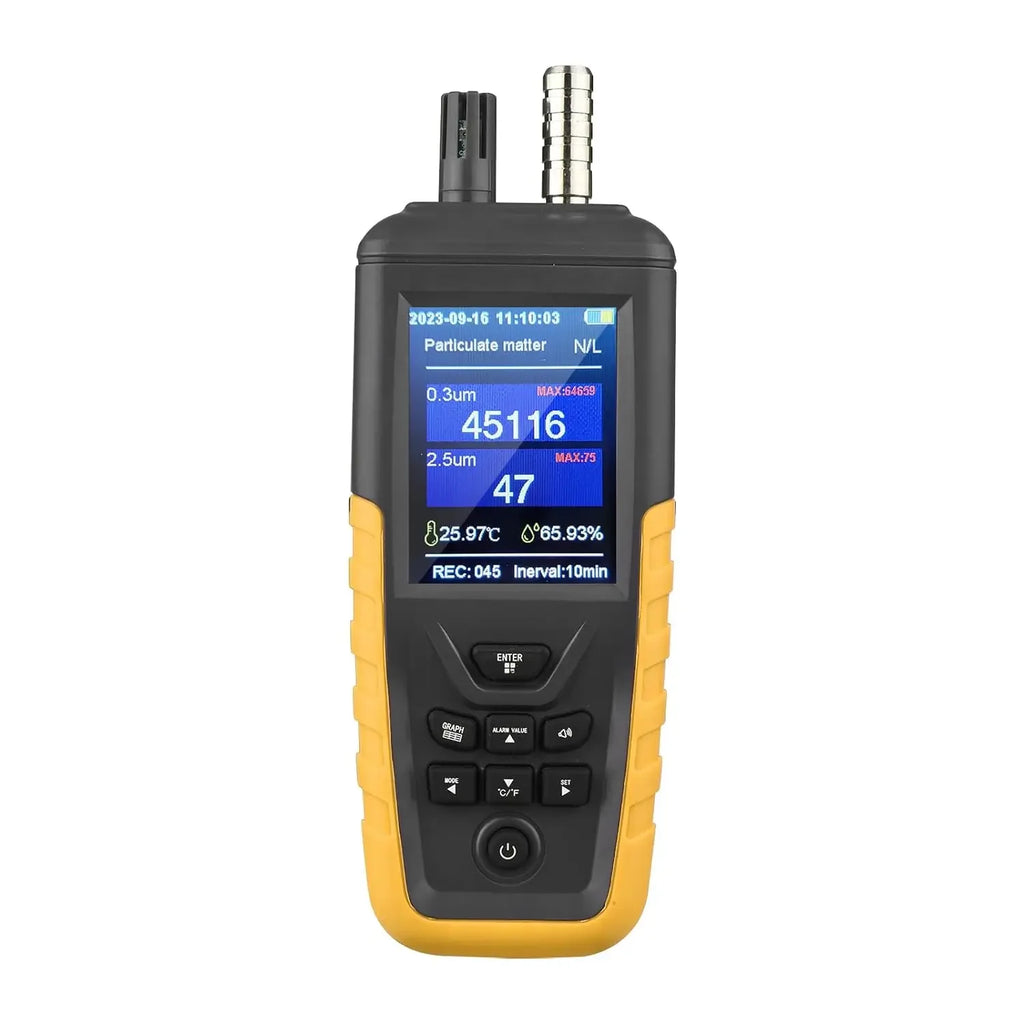Dust Particle Counter Air Quality Monitor TC-8100 High Sensitivity 3-channel Pm0.3/2.5/10um Temperature and Humidity Monitor