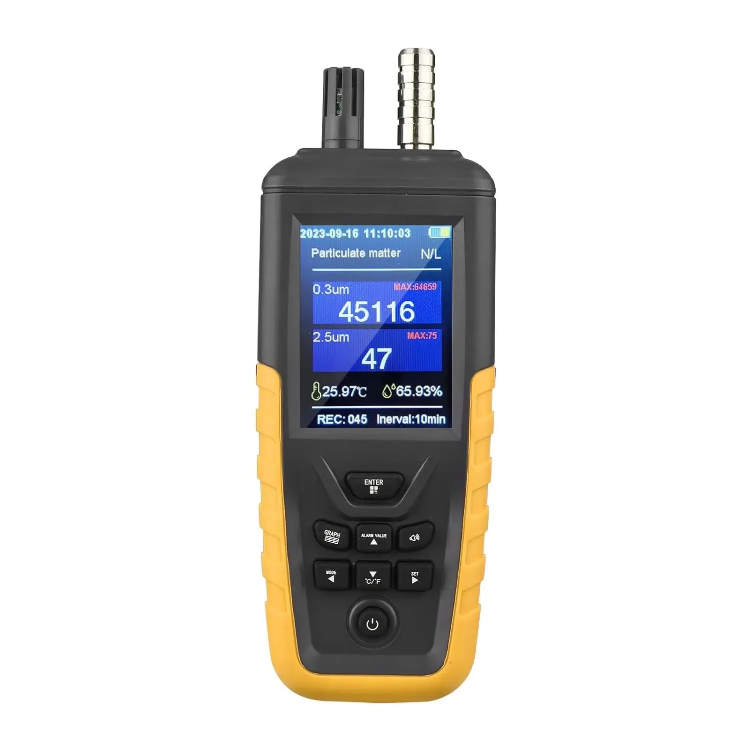 Dust Particle Counter Air Quality Monitor TC-8100 High Sensitivity 3-channel Pm0.3/2.5/10um Temperature and Humidity Monitor