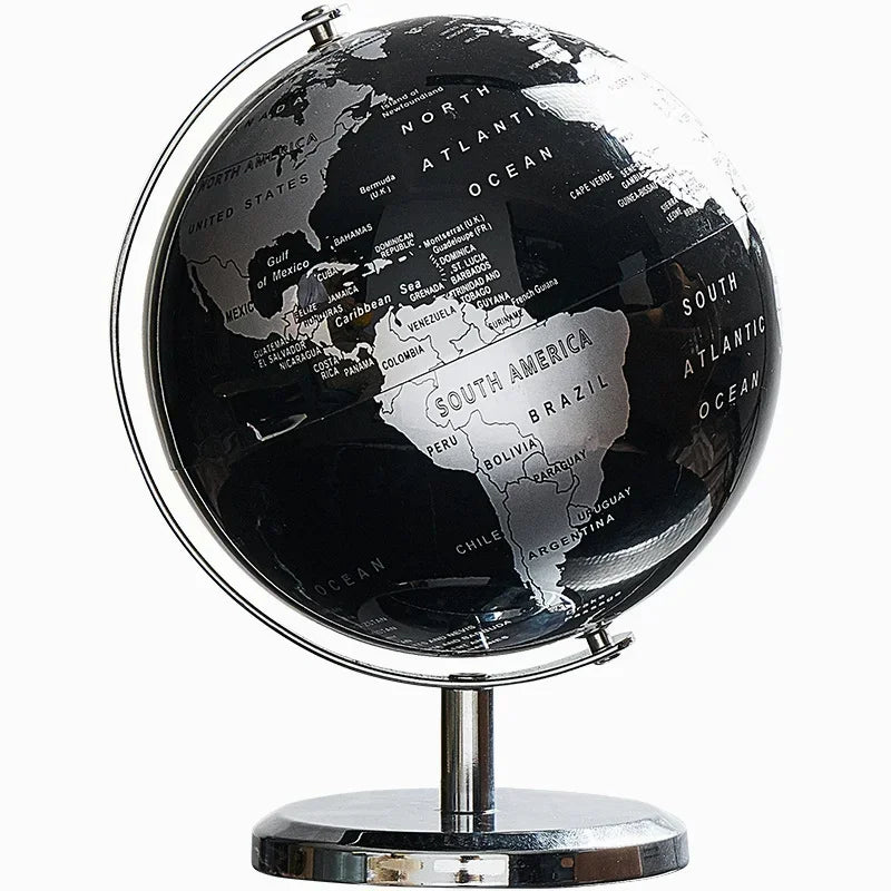 Globe Model for Decoration, Modern Office Desk Decor with Bookcase Study Bar  Living Room  Desktop Layout Display