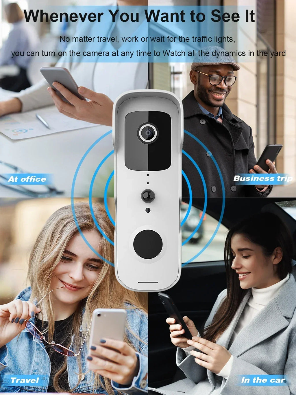 NEW Smart Video Doorbell Waterproof Night Vision Door Viewer 1080P FHD Camera Digital Visual Intercom WIFI 2.4G Tuya Door Bell