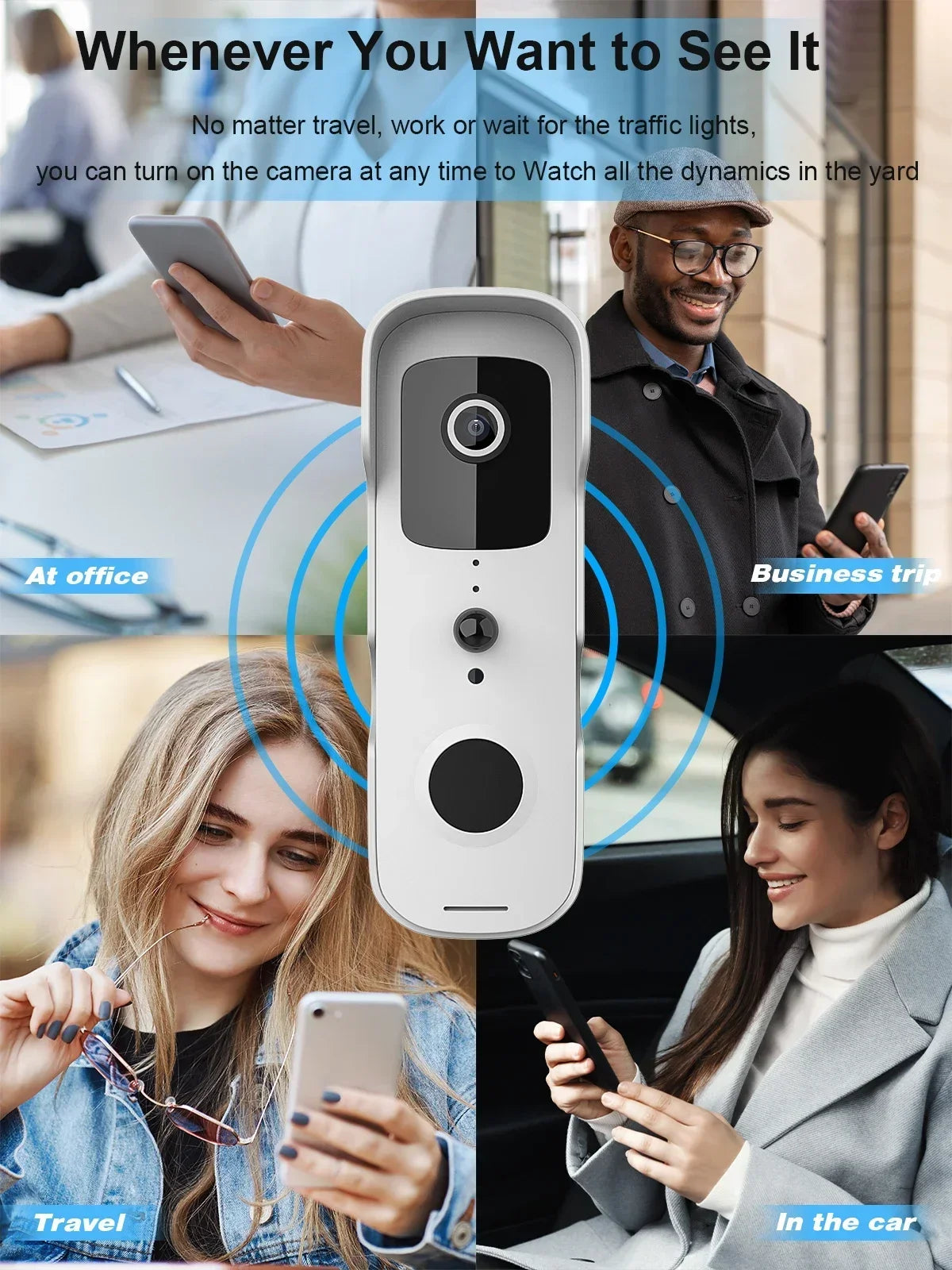 NEW Smart Video Doorbell Waterproof Night Vision Door Viewer 1080P FHD Camera Digital Visual Intercom WIFI 2.4G Tuya Door Bell