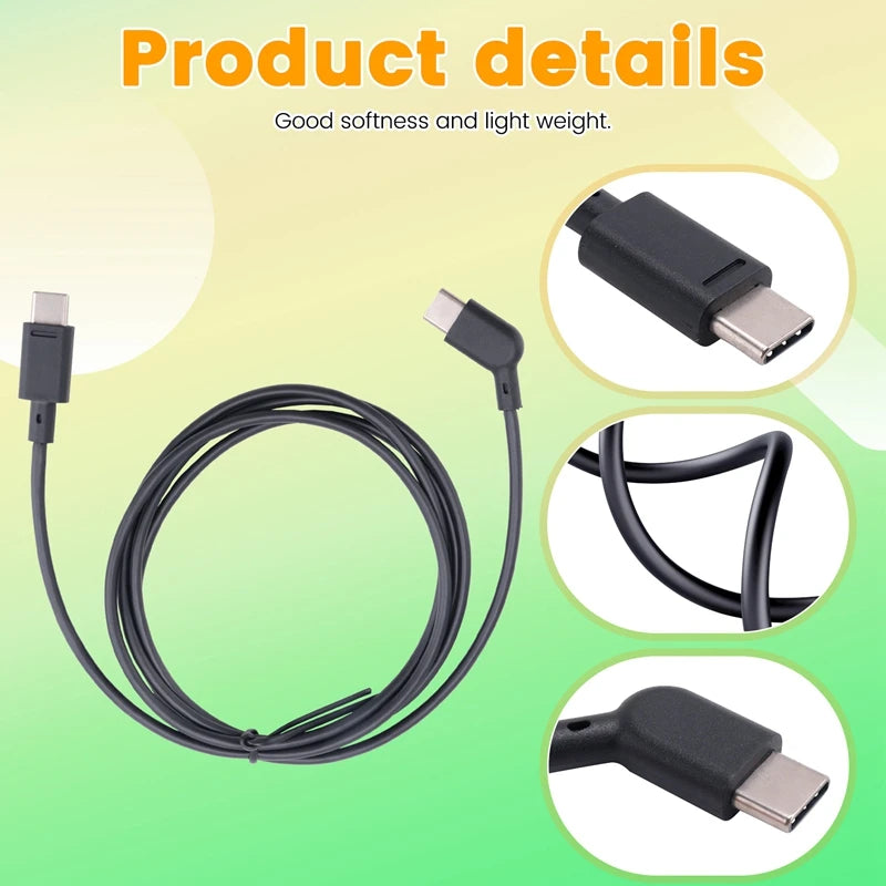 120CM Data Cable Coaxial Cable Smart AR Glasses Accessories For Xreal Rokid Viture Rayneo Air AR Glasses Accessories