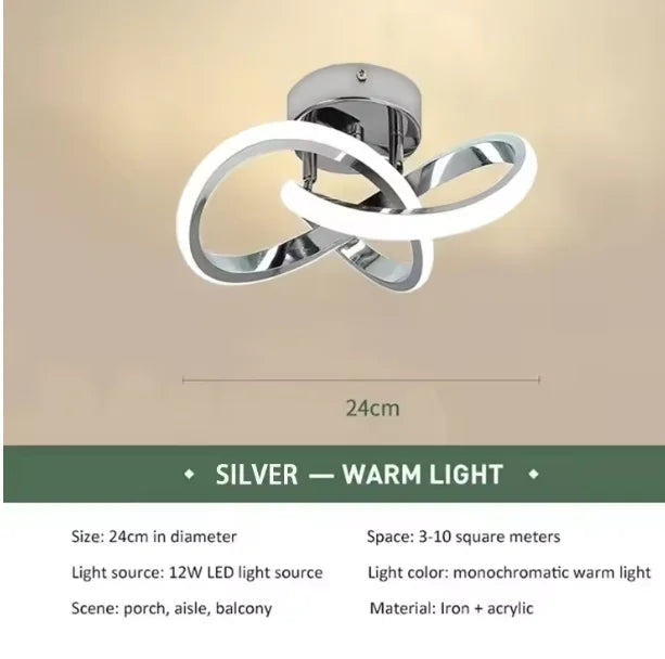 Modern LED Ceiling Light Trefoil Dimmable Black White Gold Lamp Bedroom Bedside Corridor Living Room Backgroud Home Indoor Decor