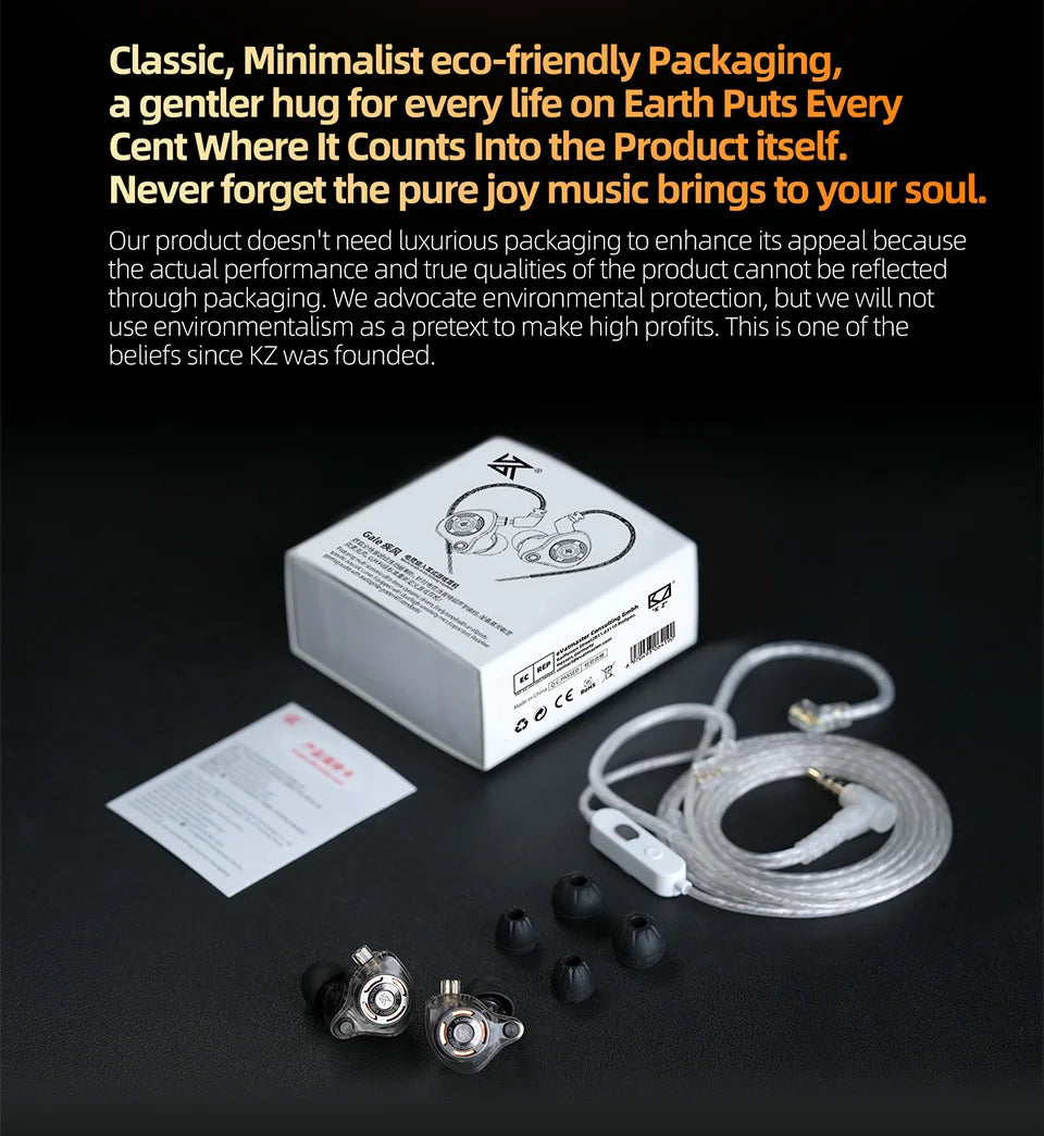 KZ Gale In-Ear Gaming Earphones E-sports Bass Metal Earbuds for Video Game Stage Live Sound Headphones