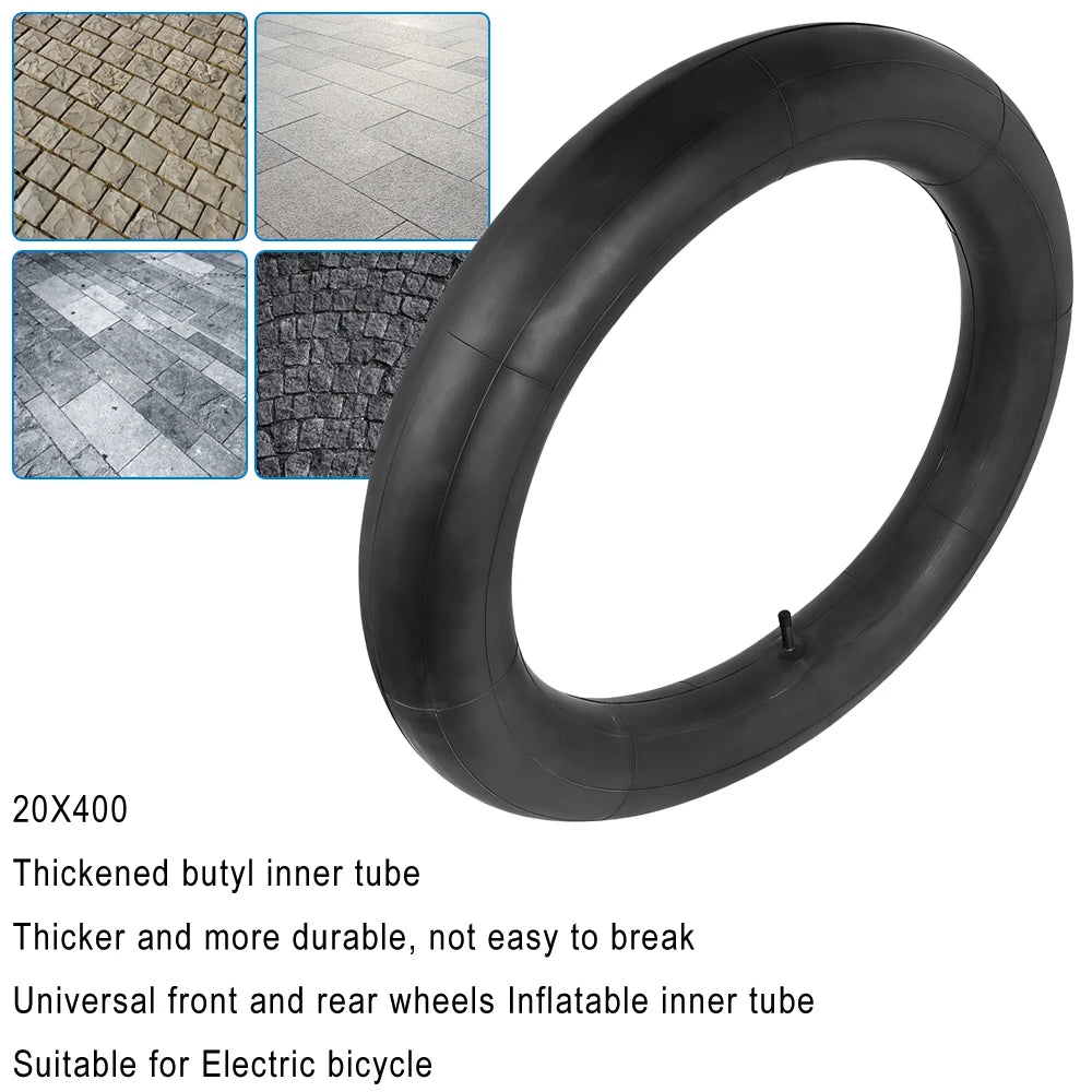 20*4.0 Anti-Slip Fat Tire for Electric Bicycle Tire ATV Tyre Beach Bike Tire City 20x400 Rubber Inner Tube Replacement Parts