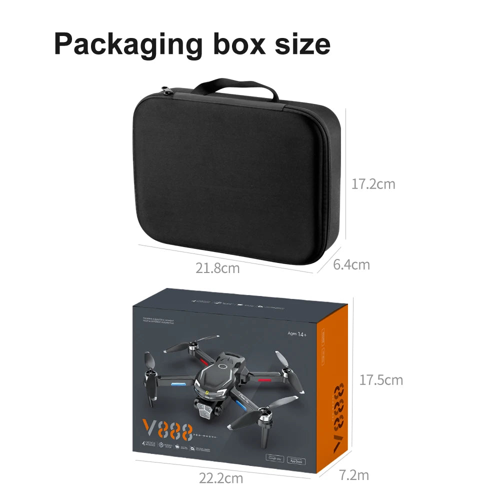 Original V888 4K Drone Three Camera HD Aerial Photography WIFI 5G Optical Localization Four-way Obstacle Avoidance New Dron