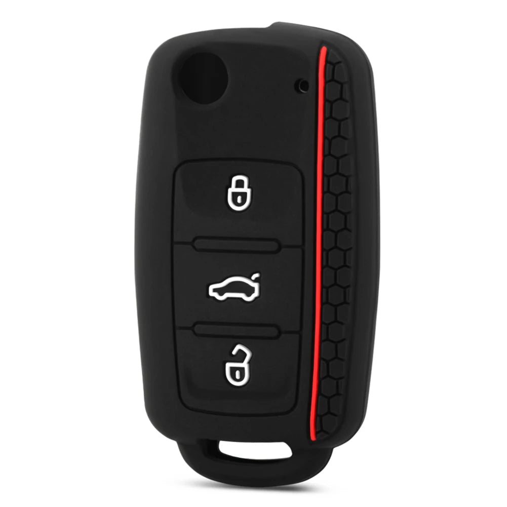 Silicone Car Key Fob Case Cover for Volkswagen Sagitar/Polo/Golf/Bora/Tiguan/TOUAREG/Phaeton/SEAT/Skoda Key Fob Cover