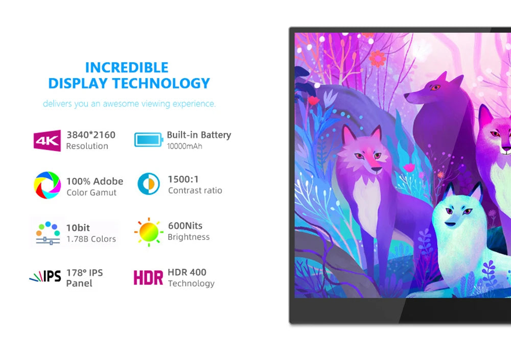 SIBOLAN 15.6" 4K OLED Portable Monitor UHD Matte Metal External Screen with 100% sRGB USB C HDMI for Phone,Laptop,Mini PC,PS4/5