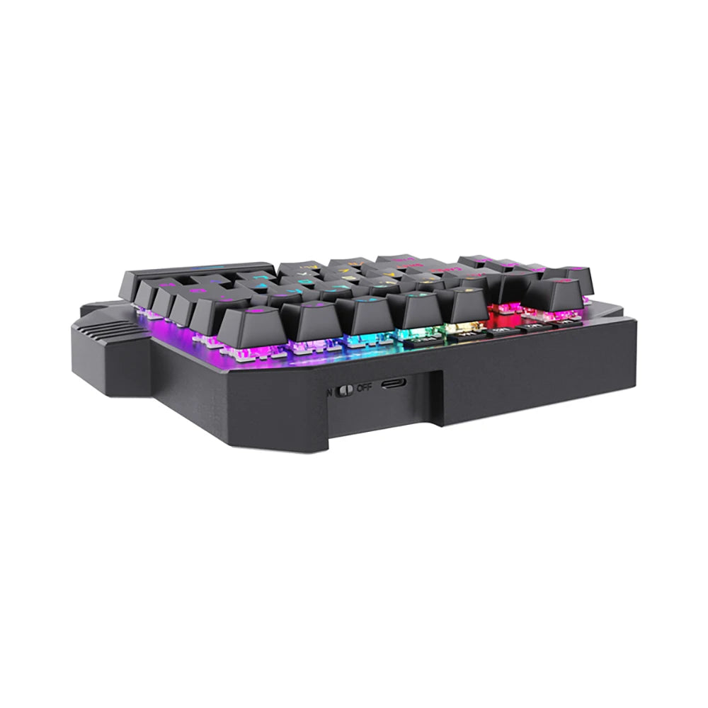 Mini One-Handed Gaming Mechanical Keyboard RGB Backlit 39 Keys 2.4G Wireless Keyboard Wrist Game Keypad for PS4,Laptop,PC Gamer
