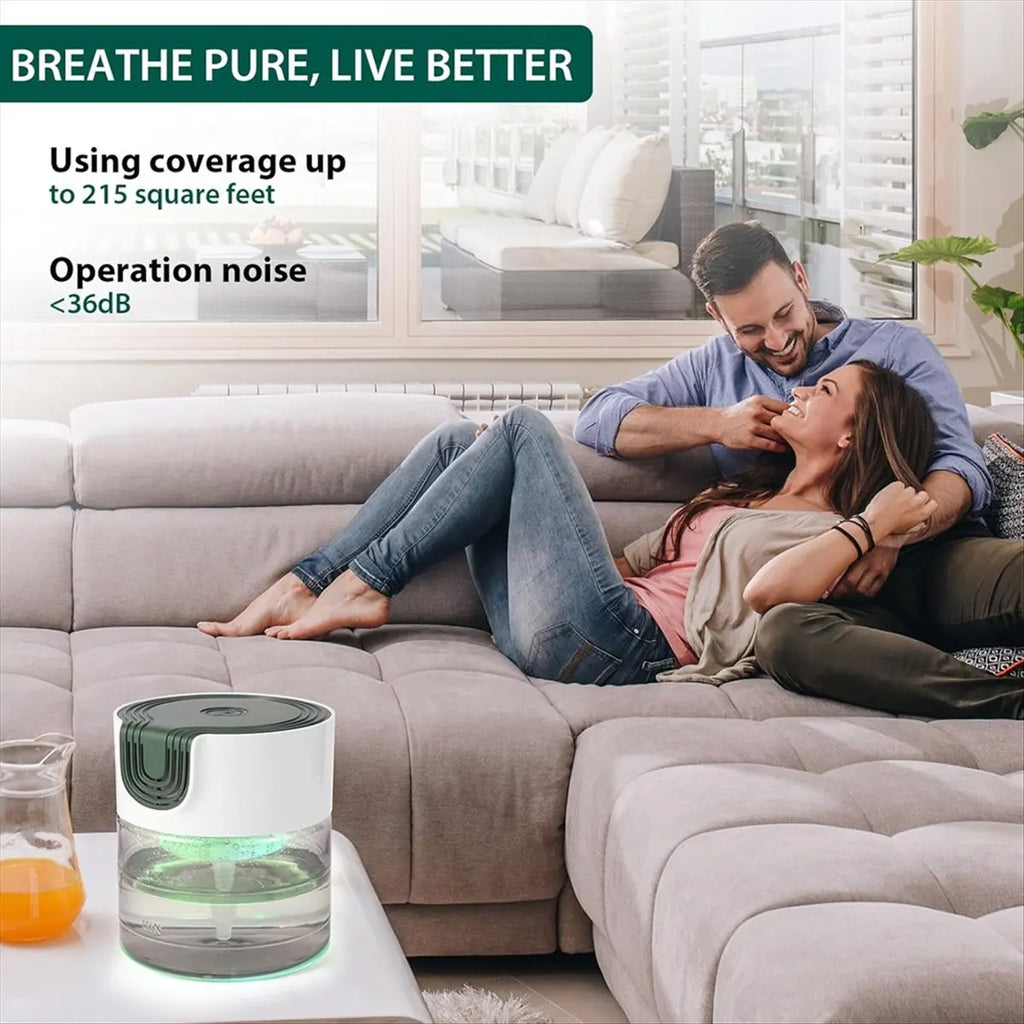 Water Air Purifiers for Home, Quiet Variable Speed Water Based Air Purifier with Night Light, for Home, Bedroom, EU Plug