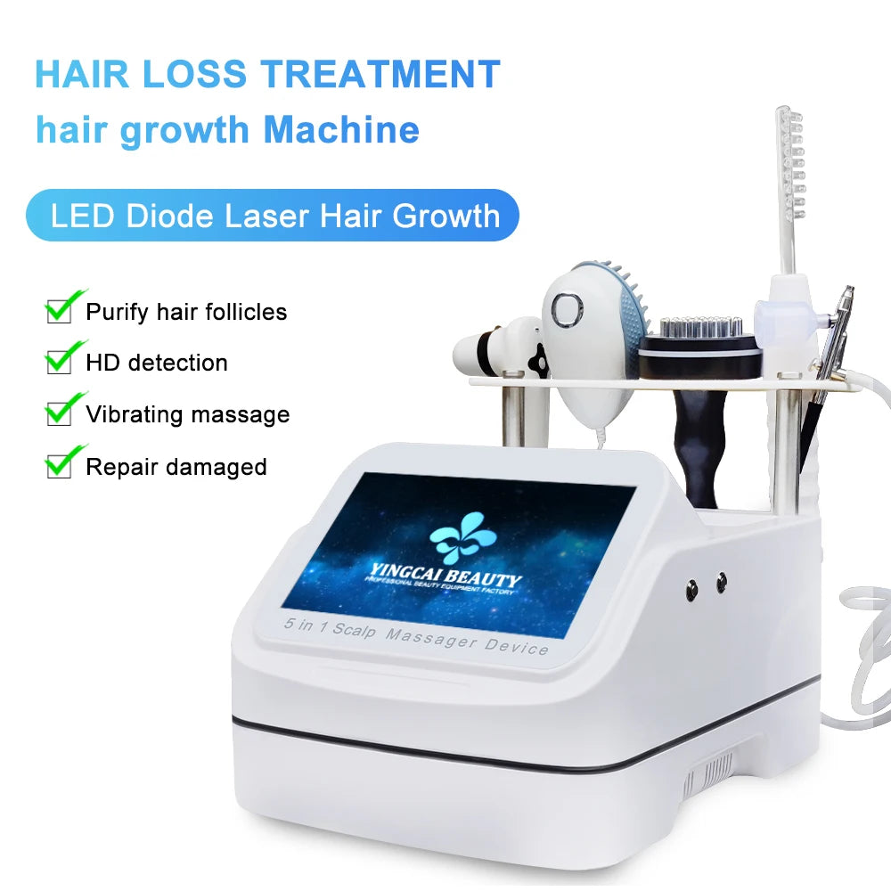 Silicone Scalp Massager Electric Brush for Hair Growth Red Light Therapy Hair and Scalp Analysis Machine