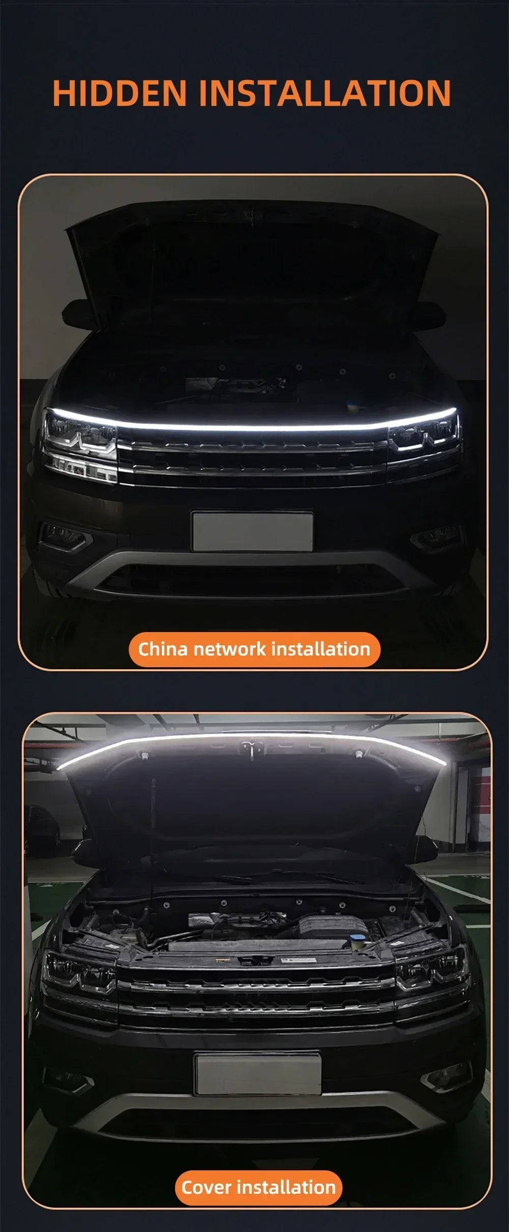 LED  Car Daytime Running Light DRL With Turn Signal Lamp Car Hood Decorative Light Strip With Start Scan Meteor Dynamic 12V