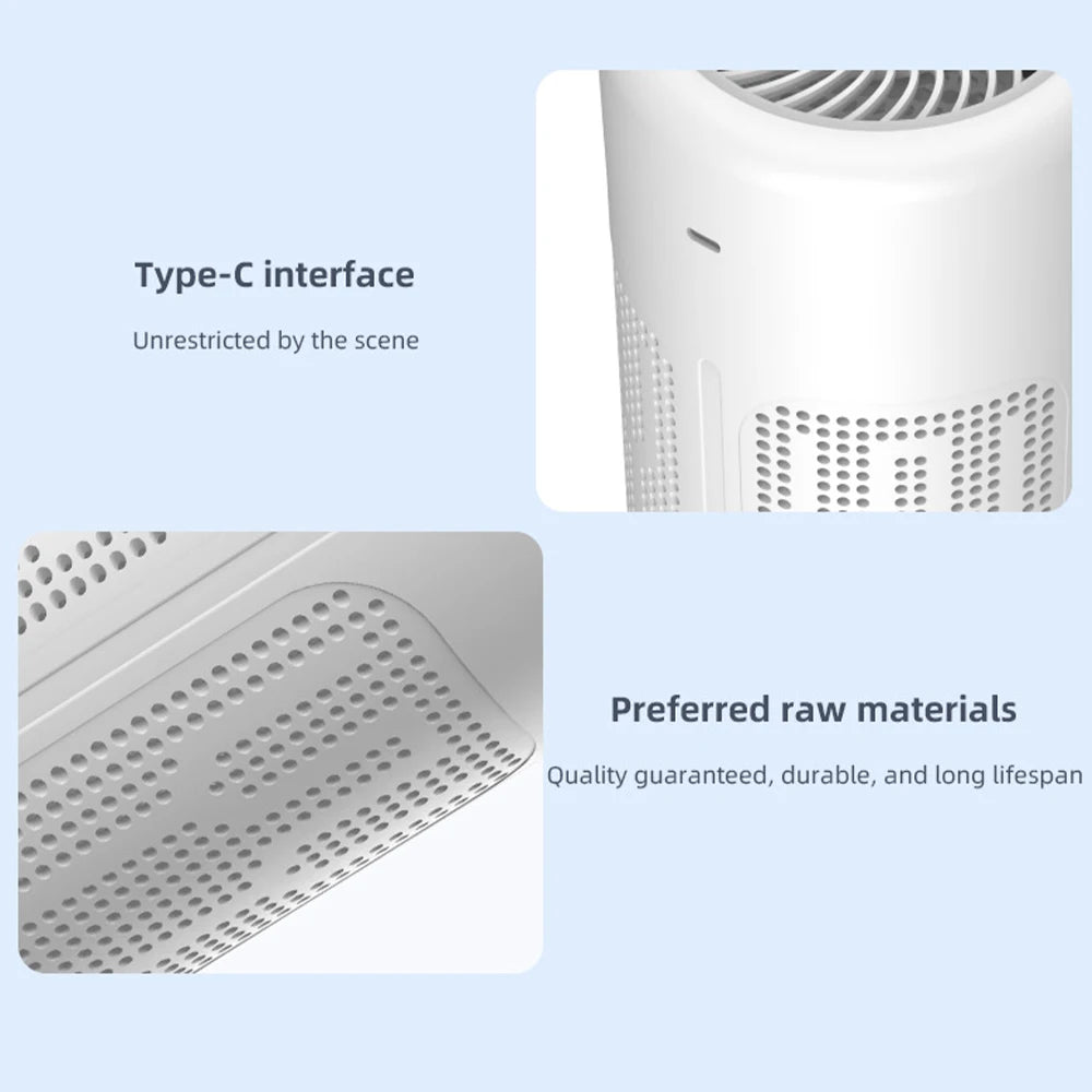 Mini Desktop Air Purifier HEPA Filter With Negative Ion Technology Eliminates Formaldehyde Odors Smoke And Dust Particles