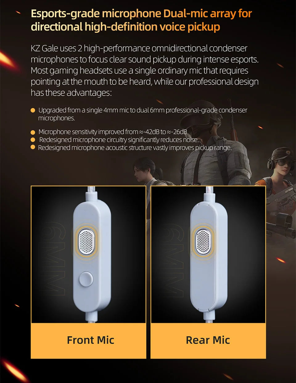 KZ Gale In-Ear Gaming Earphones 7.1 Stereo E-sports Bass Metal Earbuds for Video Game Stage Live Wired Headphones With HD Mic