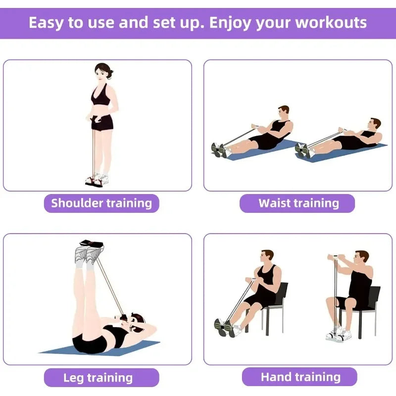 4 Resistanc Elastic Pull Ropes Exerciser Rower Belly Resistance Band Home Gym Sport Training Elastic Bands for Fitness Equipment