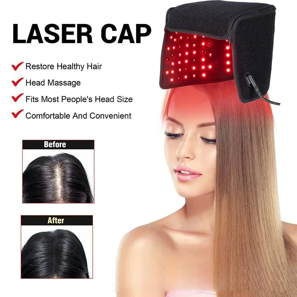 Red Light And Infrared Light Hair Growth Cap Led Red Light Treatment For Hair Loss - Promotes Rapid Hair Regrowth