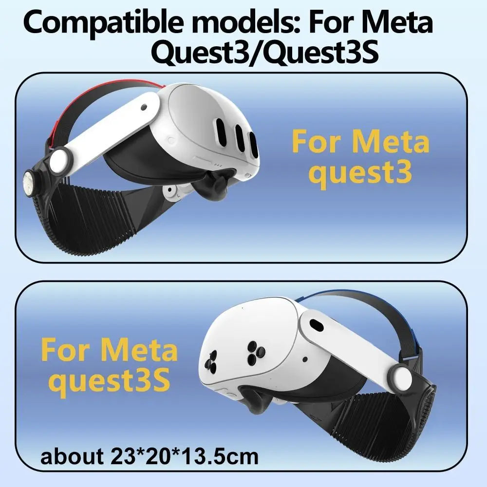 Upgraded Adjustable VR Headbands Breathable Ergonomic Head Strap Durable Soft Silicone VR Accessories for Meta Ques t3/Quest 3S