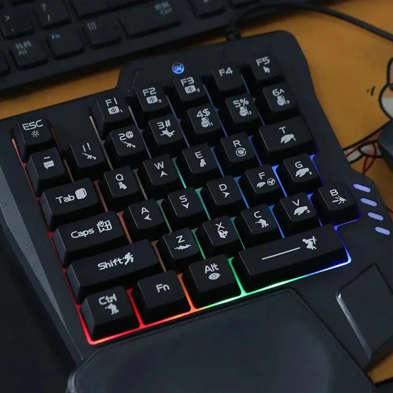 35 Keys Wired Gaming Mechanical Keyboard Desktop Pc Portable Usb Single Hand Keyboard Ultra-slim One Handedly Keyboard