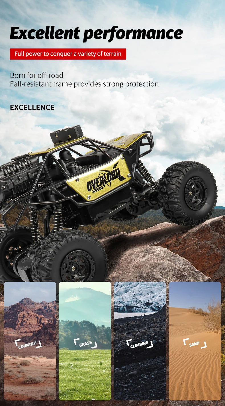 2025 NEW Remote Control Car 1:18 Off Road RC Buggy Truck with LED Lights for Kids Boy Girl Toy Gift Indoor Outdoor Racing Drifts