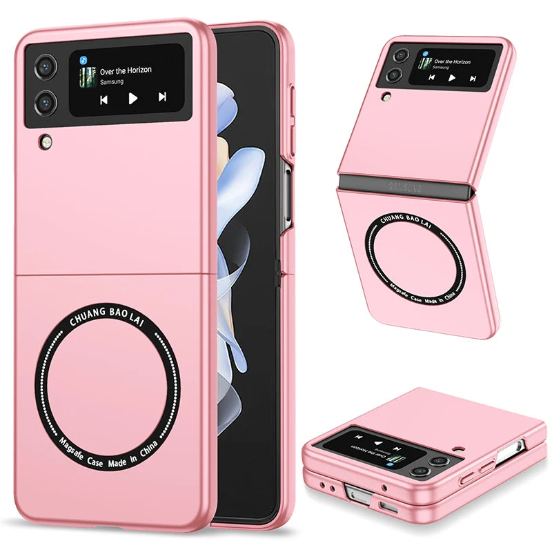 Magnetic Wireless Charging Case for Galaxy Z Flip5 4 3 Magsafe Case Anti Fingerprint Shockproof Cover Case Flip6