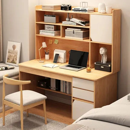 Desktop Computer Desk Desk Bookshelf Integrated Simple Office With Bookcase Combination Bedroom Student Writing Desk