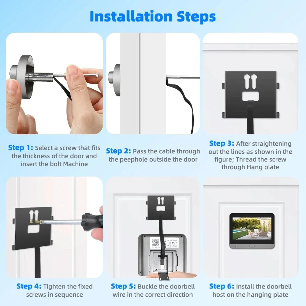 3MP Tuya Smart WiFi Door Bell Eye Peephole Camera Battery PIR Motion Detect Night Vision Digital Viewer Doorbell Smart Life APP