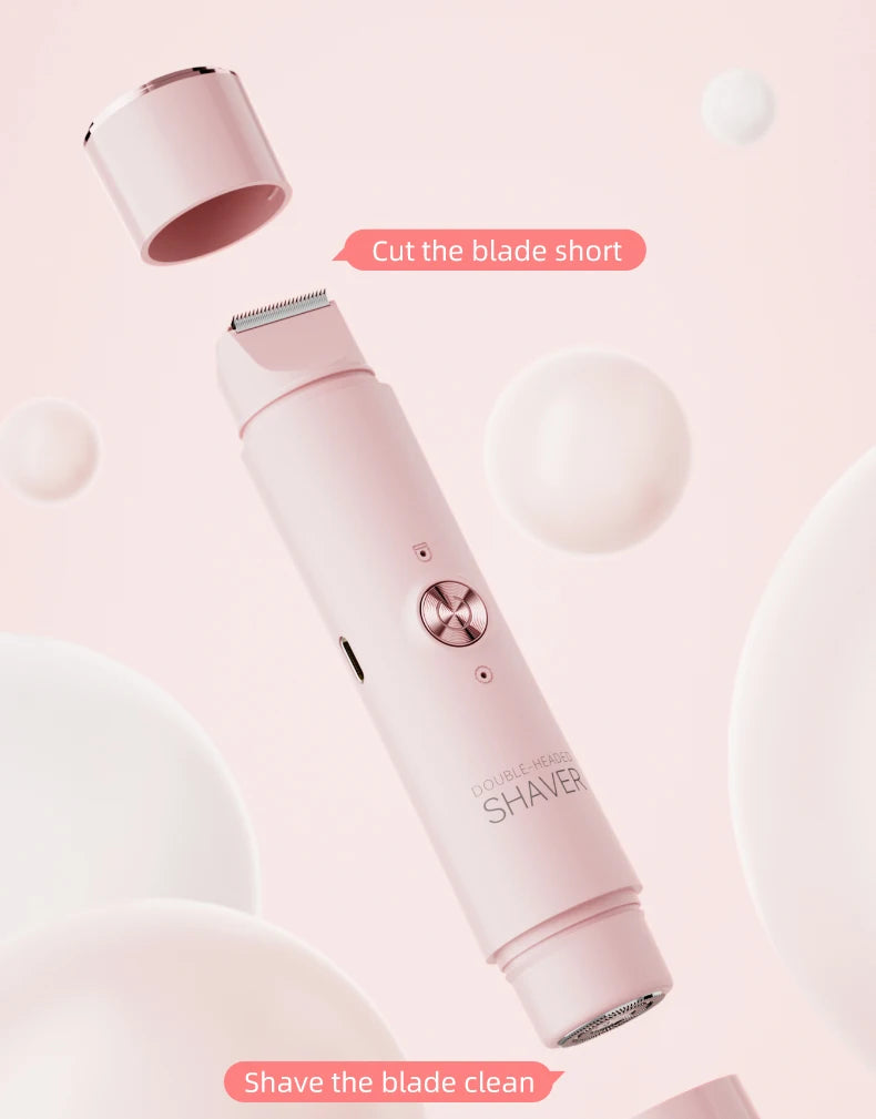 Double Head Electric Epilator Women Rechargeable Painless Hair Remover Shaver for Body Private Areas Bikini Gentle Trimming