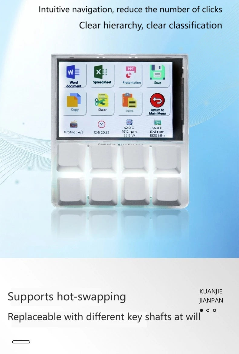2025Designer Shortcut Keyboard Programmable With Screen RGB Streamdeck Desktop Smart Console USB Sub-Screen Tablet Laptop Office