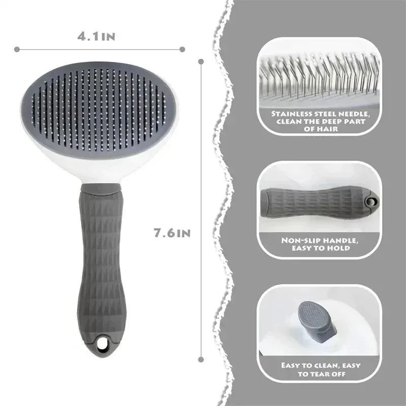 For Dogs Cats Grooming Tools Pets Dematting Comb Dogs Accessories Pet Dog Brush Cat Comb Self Cleaning Pet Hair Remover Brush