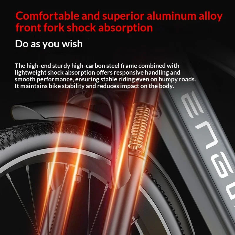 Adult ebike 26-inch 7-speed 400W motor 48V 20AH lithium battery electric bicycle, mountain road shock-absorbing electric bike