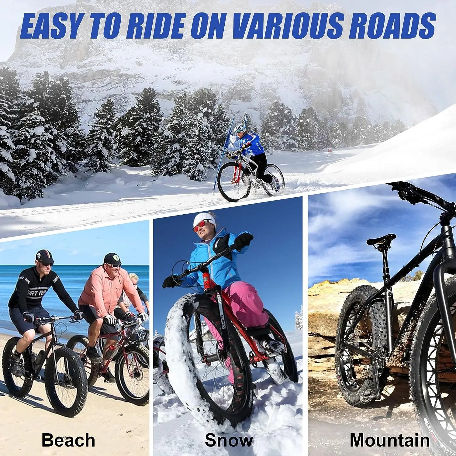 ZUKKA Fat Bike Tire 20/26x4.0 for Ebike Mountain Bike Heavy Duty High-Performance Wear-Resistant E-Bike Mountain Snow Bike Tire