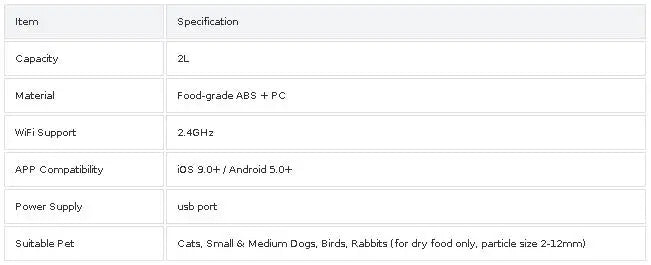 2L Automatic Pet Feeder Wifi Smart Cat Dog Food Dispenser App Controlled Slow and Quantitative Feeding for Pets Cat Accessories