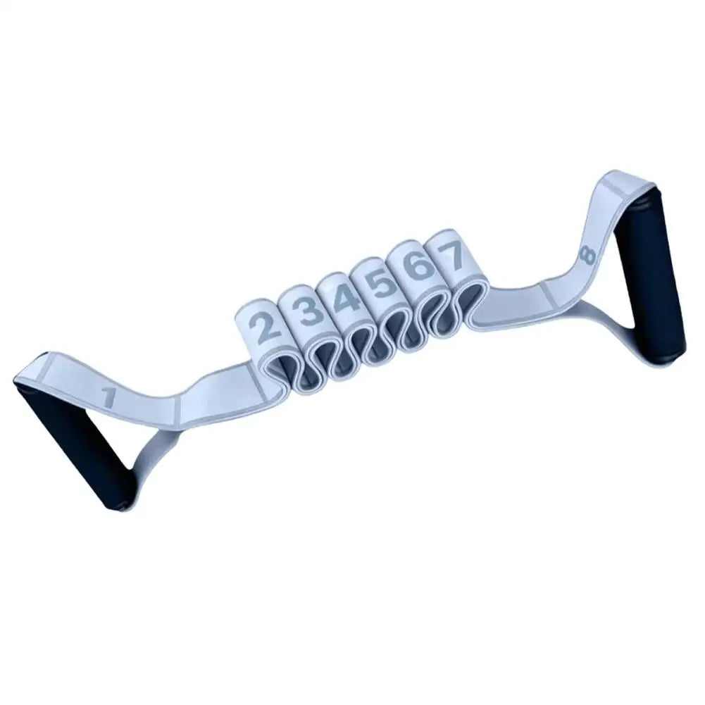 Fitness Resistance Band For Yoga Pilates Stretching Fitness Training 8 Adjustable Resistance Level Digital Marking Fitness Suppl