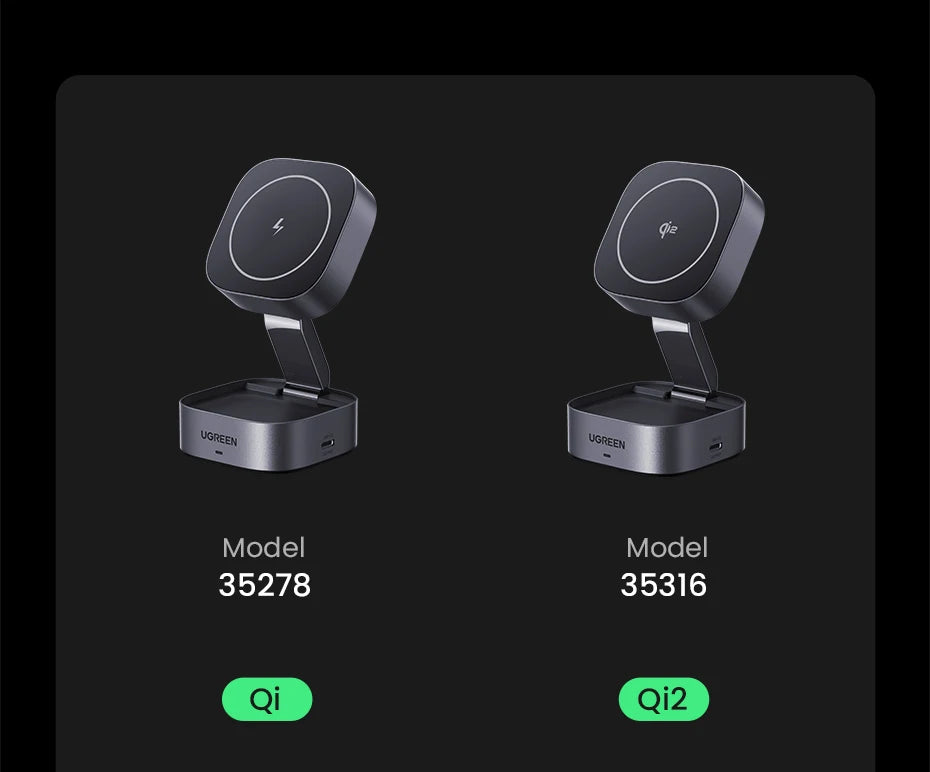 UGREEN 25W Magnetic Wireless Charger Stand 2-in-1 Charging Stand For iPhone 16 15 Pro Max/AirPods For Magsafe Fast Charger
