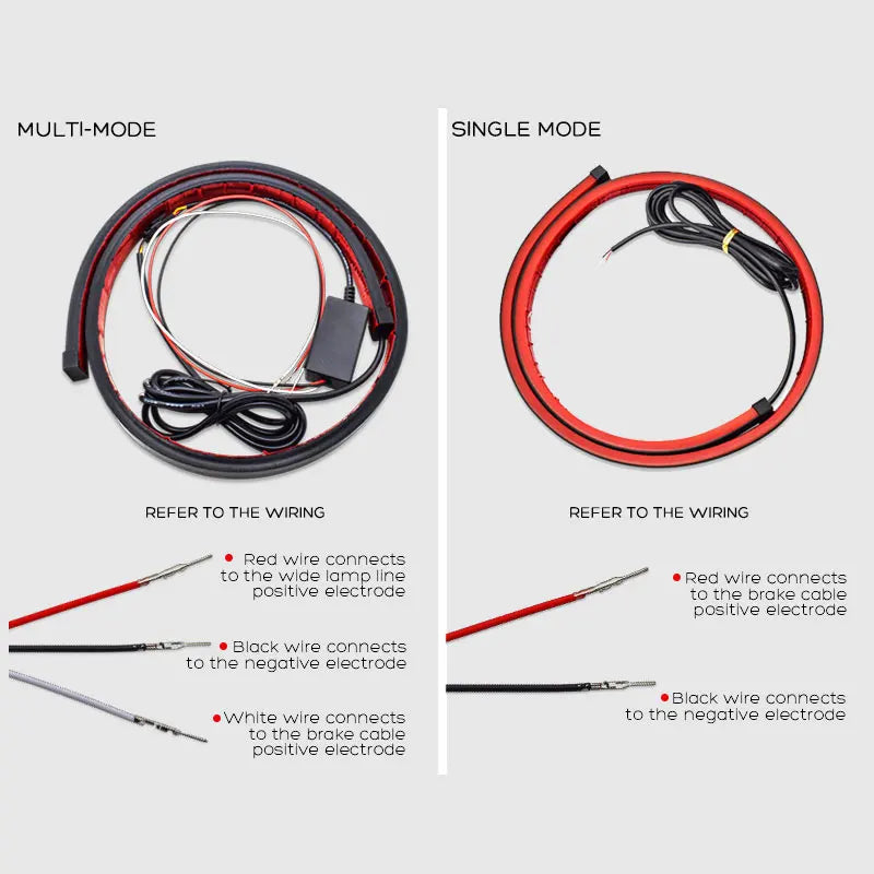 Car LED Brake LED Strip LightWaterproof Tailgate Strip Warning Strobe Emergency Flashing Driving Brake Turn Signal Lamp