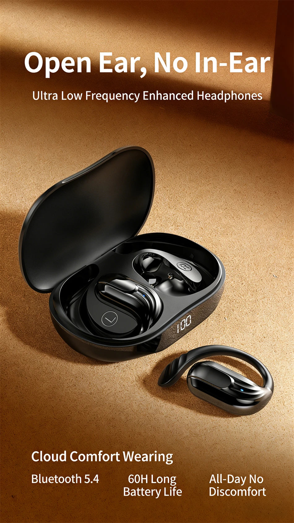 2026New Gaming Earphones Bluetooth 5.3 Sport Headset Dual Mode HD Call Noise Reduction Earbuds with Mic Music Earphones