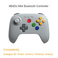 8BitDo N64 Bluetooth Controller with Hall Effect Joysticks for Analogue 3D, Switch, Switch 2, Windows, Android Game Accessories