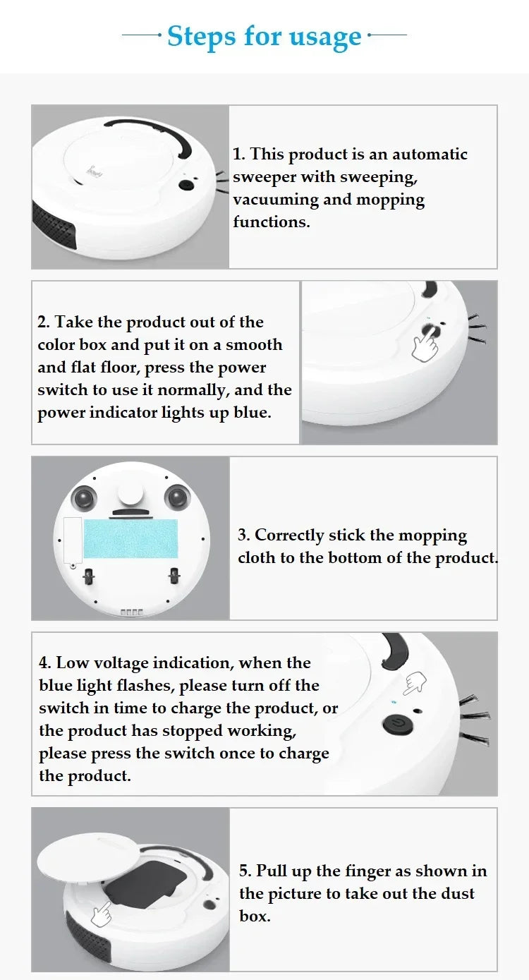 BOWAI Automatic Robot Vacuum Cleaner Smart Sweeping Dry Wet Cleaning Machine Charging Intelligent Vacuum Cleaner Home