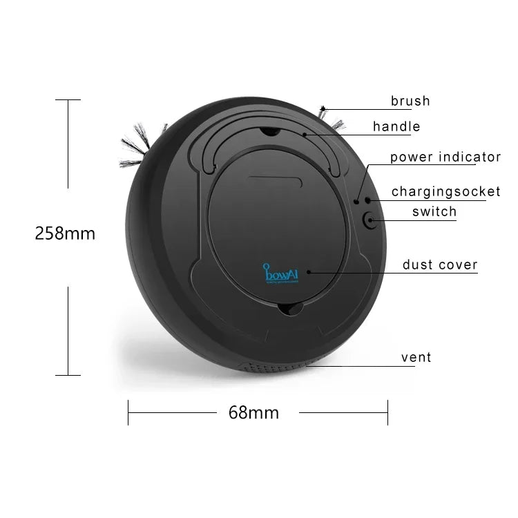 BOWAI Automatic Robot Vacuum Cleaner Smart Sweeping Dry Wet Cleaning Machine Charging Intelligent Vacuum Cleaner Home
